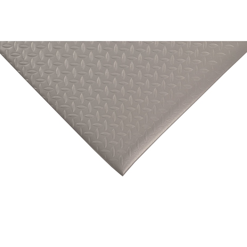 NoTrax 419 Diamond Sof-Tred Safety/Anti-Fatigue Mat with Dyna-Shield PVC Sponge, for Dry Areas, 3′ Width x 60′ Length x 1/2 Thickness, Gray 3’W x 60’L x 1/2 Thick Gray