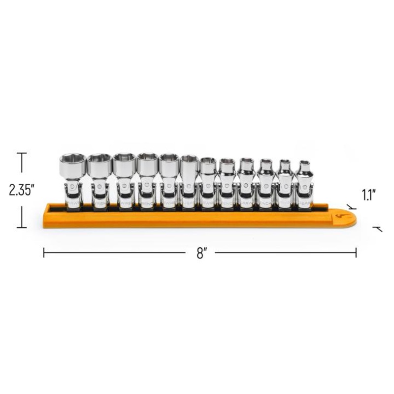 12 Pc. 1/4 Drive 6 Point Metric Flex Socket Set