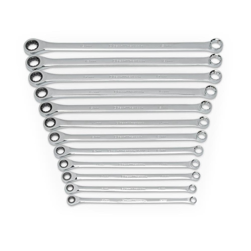 12 Pc. XL GearBox Double Box Ratcheting Wrench Set Metric
