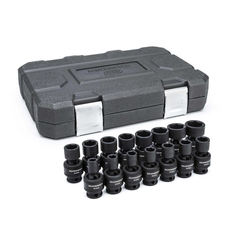 15Pc. 3/8 Drive 6 Point Metric Universal Impact Socket Set
