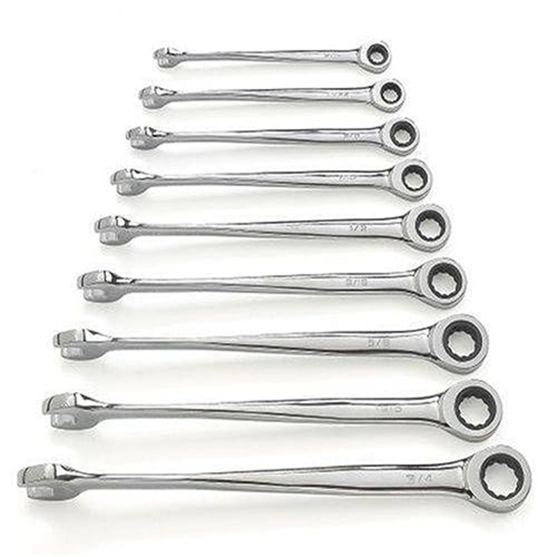 9 Pc. XL-X-Beam Combination Ratcheting Wrench Set SAE