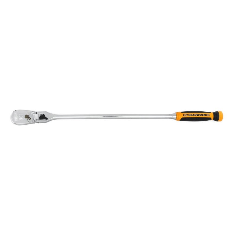 GEARWRENCH 1/2 Drive 90 Tooth Dual Material Locking Flex Head Teardrop Ratchet 24 – 81372T, Multi, One Size