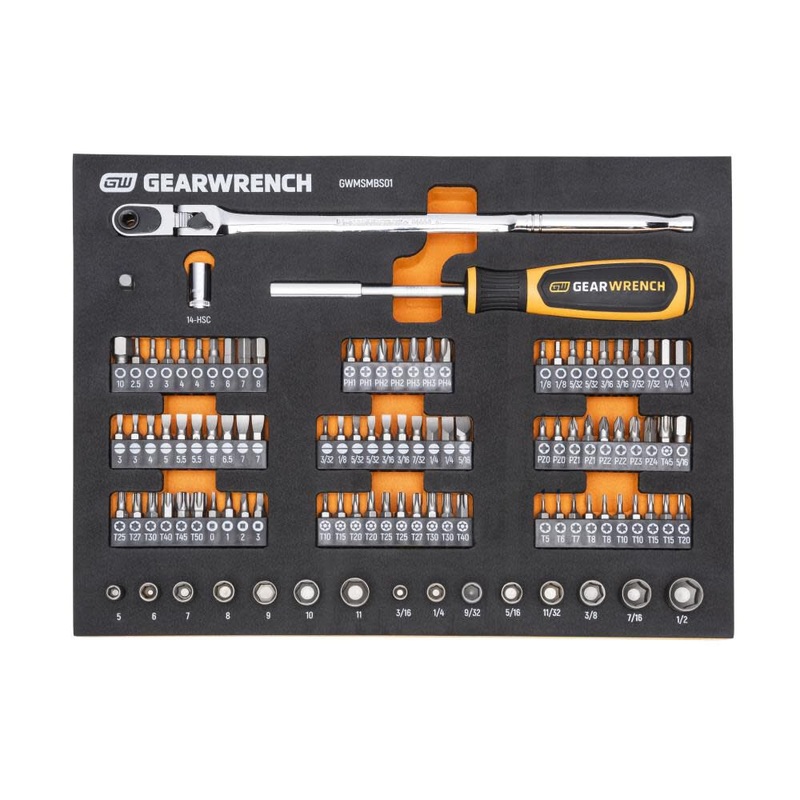 GEARWRENCH 105 Piece 1/4 Drive Slim Head Mechanics Tool Set in Foam Storage Tray – GWMSMBS01