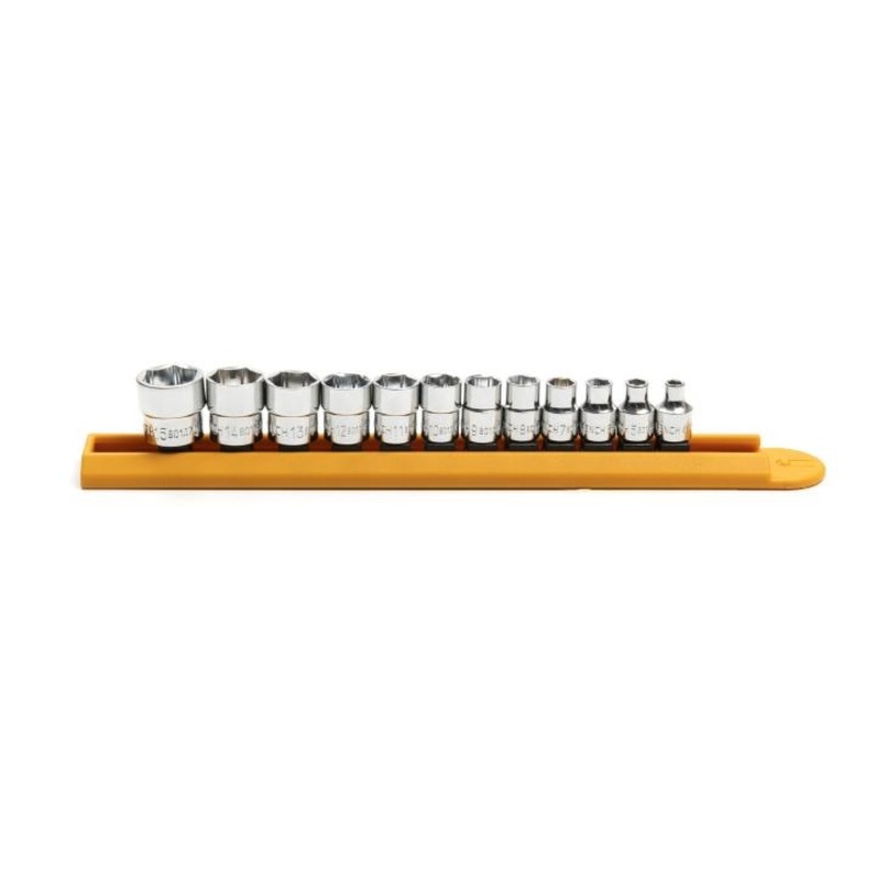 GEARWRENCH 12 Piece 1/4 Drive 6 Point MM Stubby Socket Set – 81394