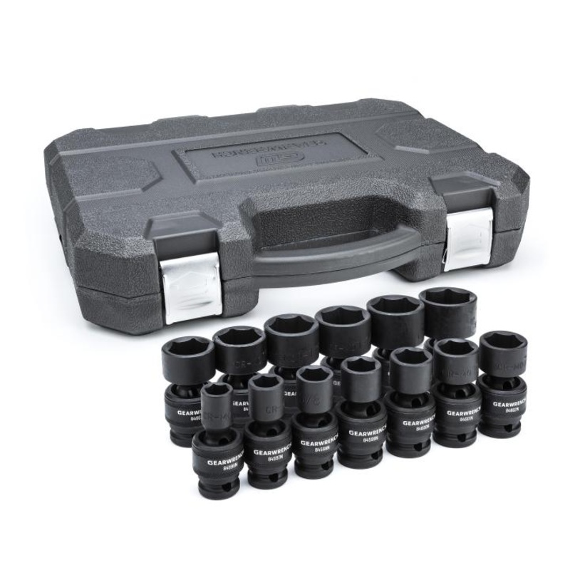 GEARWRENCH 13 Pc. 1/2 Drive 6 Pt. Standard Universal Impact Socket Set, SAE – 84938N