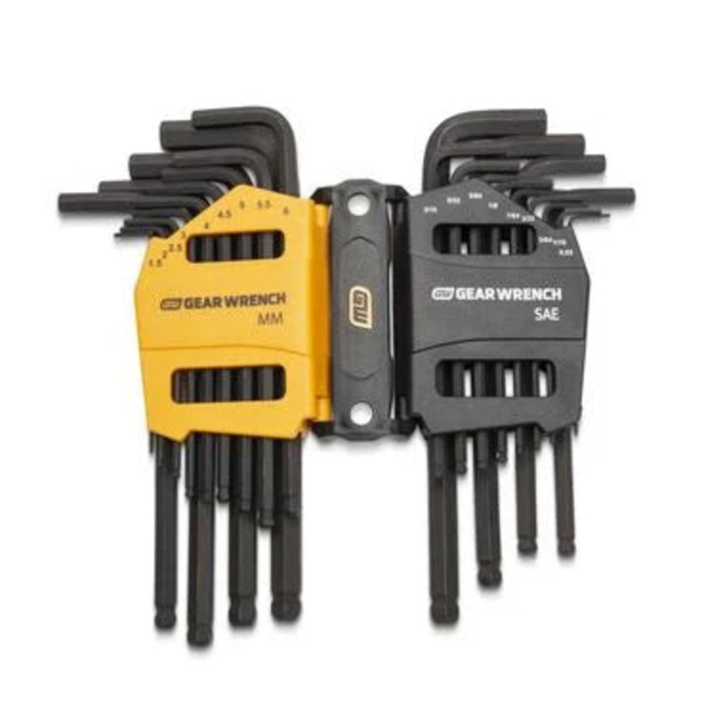 GEARWRENCH 26 Piece SAE/Metric Ball End Long Arm Hex Key Set – 83505