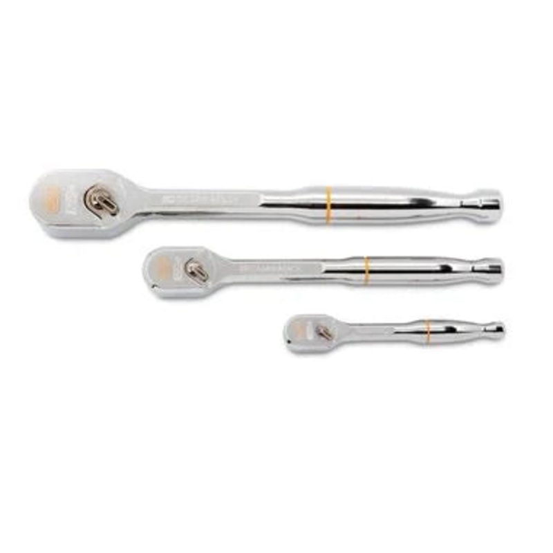 GEARWRENCH 3 Piece 1/4, 3/8 and 1/2 Drive 120XP Full Polish Teardrop Ratchet Set | 81206XP