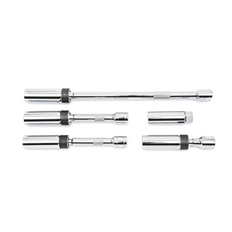 GEARWRENCH 5 Pc. 3/8 Drive 6 Pt. Magnetic Swivel Spark Plug Socket Set, 80601 , Black