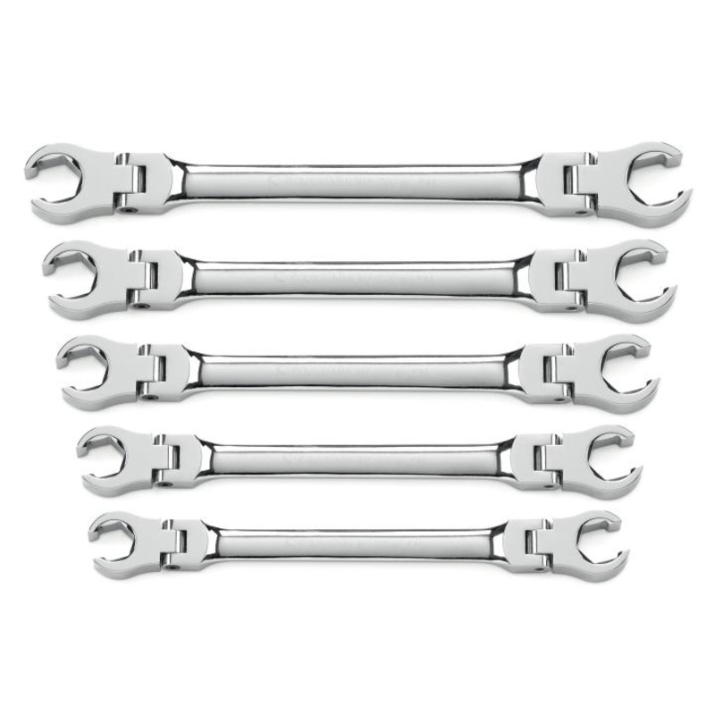 GEARWRENCH 5 Pc. Flex Head Flare Nut Wrench Set, SAE – 81910
