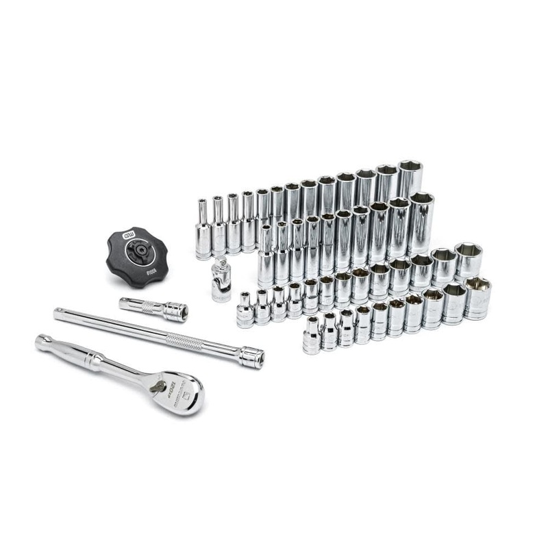 GEARWRENCH 51 Pc. 1/4 Inch Drive 6 Pt. 120XP Mechanics Tool Set, Standard & Deep, SAE/Metric – 80300P