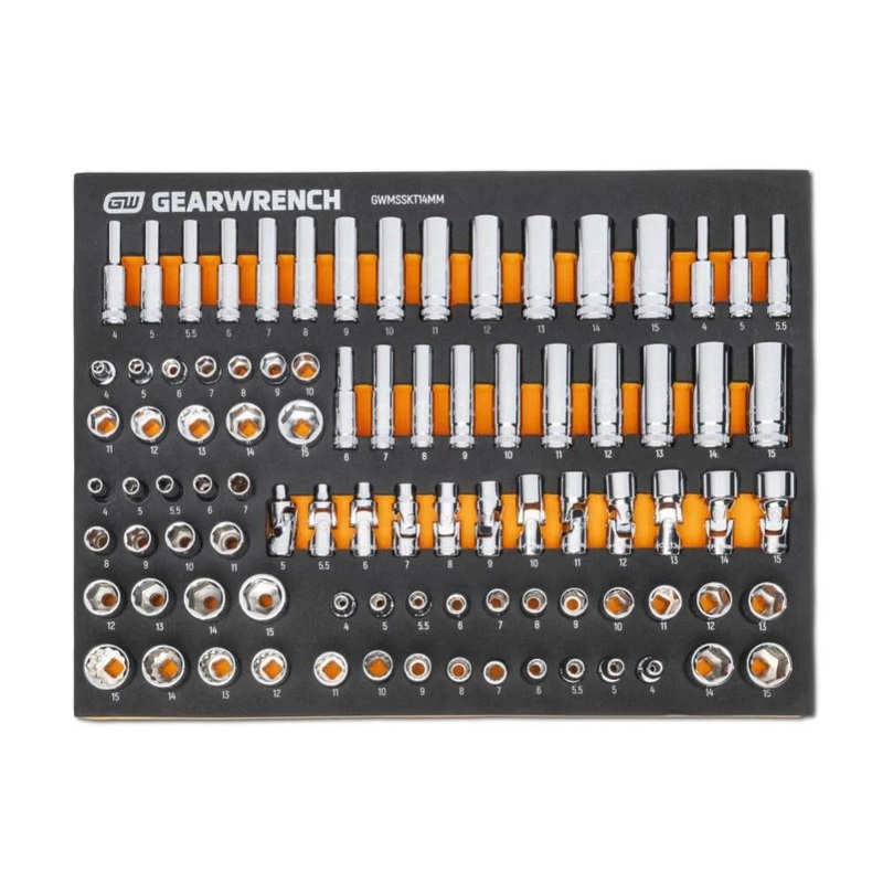 GEARWRENCH 89 Piece 1/4 Drive Master Metric Socket Set in Foam Storage Tray – GWMSSKT14MM
