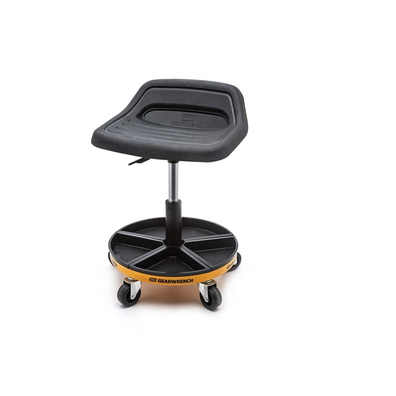 GEARWRENCH Adjustable Height Swivel Mechanics Seat, 18 To 22 – 86994