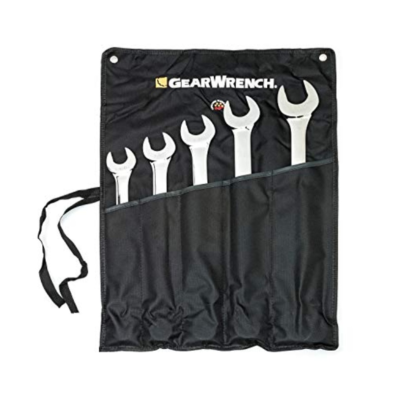 GEARWRENCH Long Pattern Combination SAE Wrench Set, 12 Point,7 Piece with Tool Roll – 81933