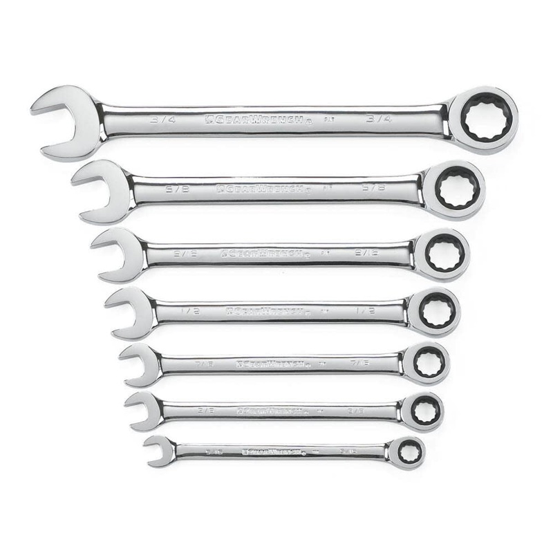 GEARWRENCH Ratcheting Wrench Set 7 pc. SAE Combination