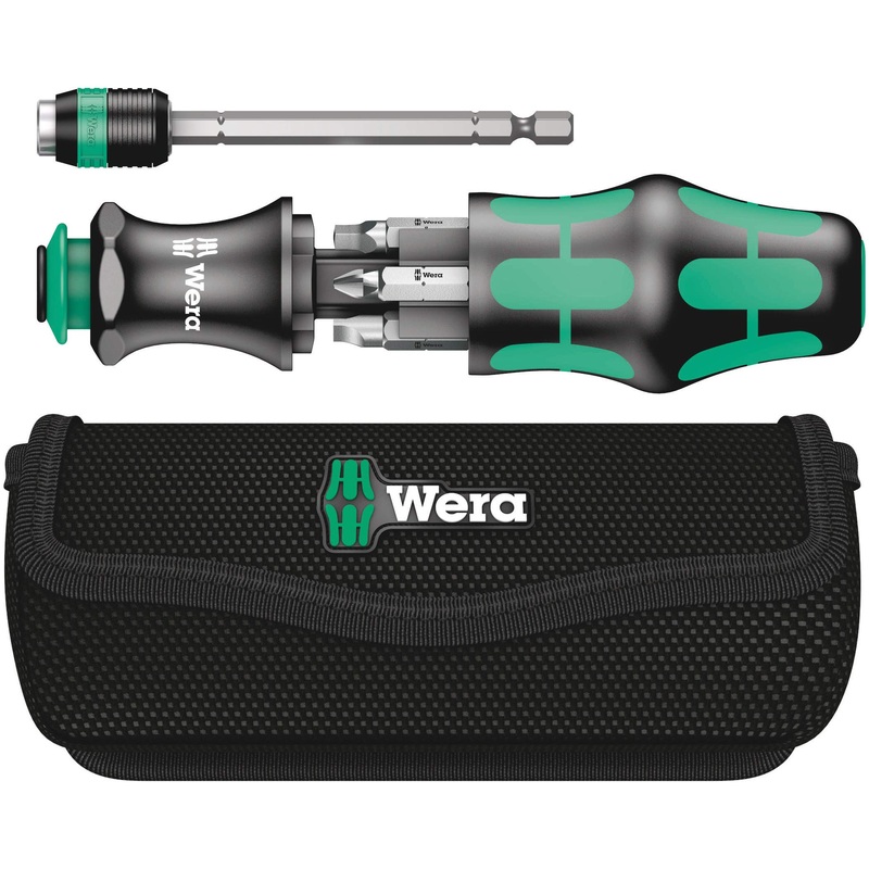 Wera (5051025001) Kraftform Kompakt 26, 7-In-1 Bitholding Screwdriver with Removable Bayonet Blade (SL/PH/SQ)