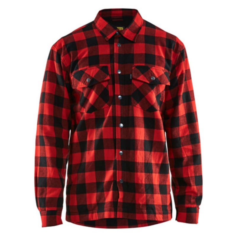 BLAKLADER Shirt | 3225 Red / Black Shirt with Long Sleeves Lined Flannel in Cotton