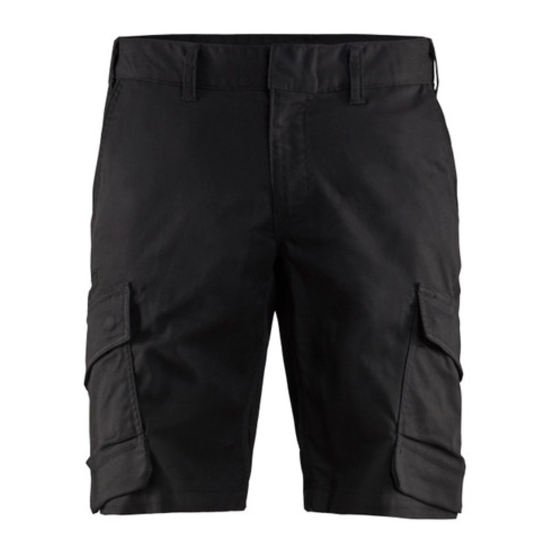 BLAKLADER Shorts | 1446 Industry Stretch Black Shorts with Scratch Free 2-Way Stretch