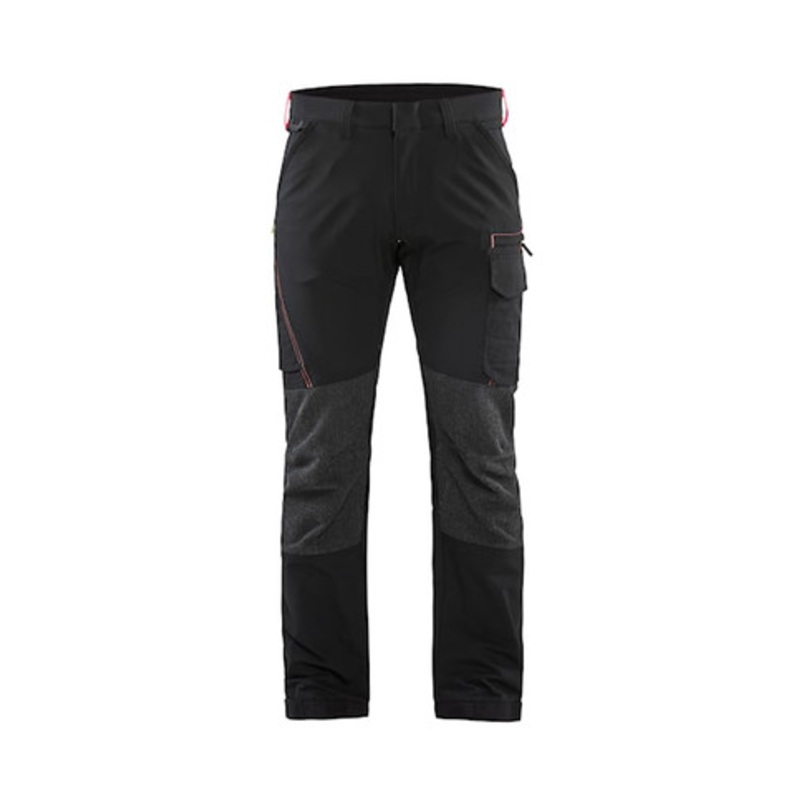 BLAKLADER Trousers | 1422 Industry Black / Red Trousers with Scratch Free 4-Way Stretch