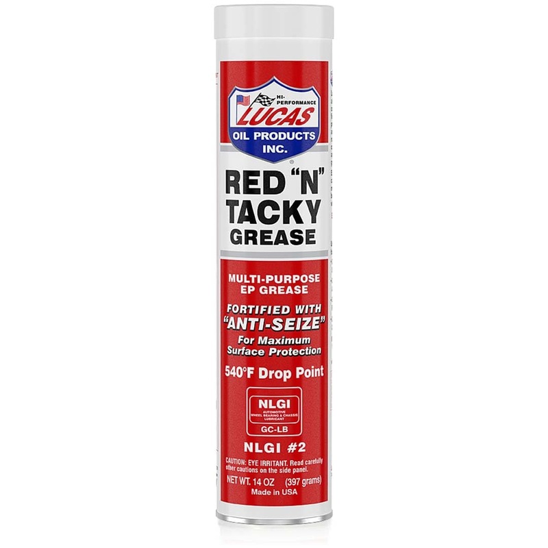 Lucas Oil 10005 Red N Tacky Grease – 14 Ounce Cartridge (Pack of 10)