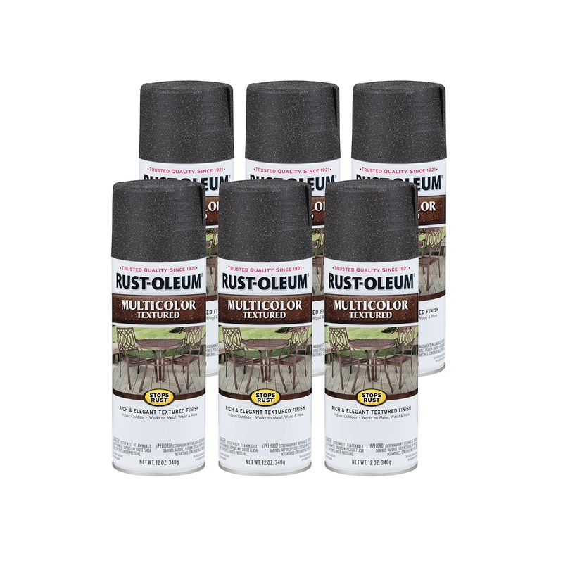 Rust-Oleum 223525 Stops Rust Multi-Color Textured Spray Paint, 12 oz, Aged Iron (Pack of 6)