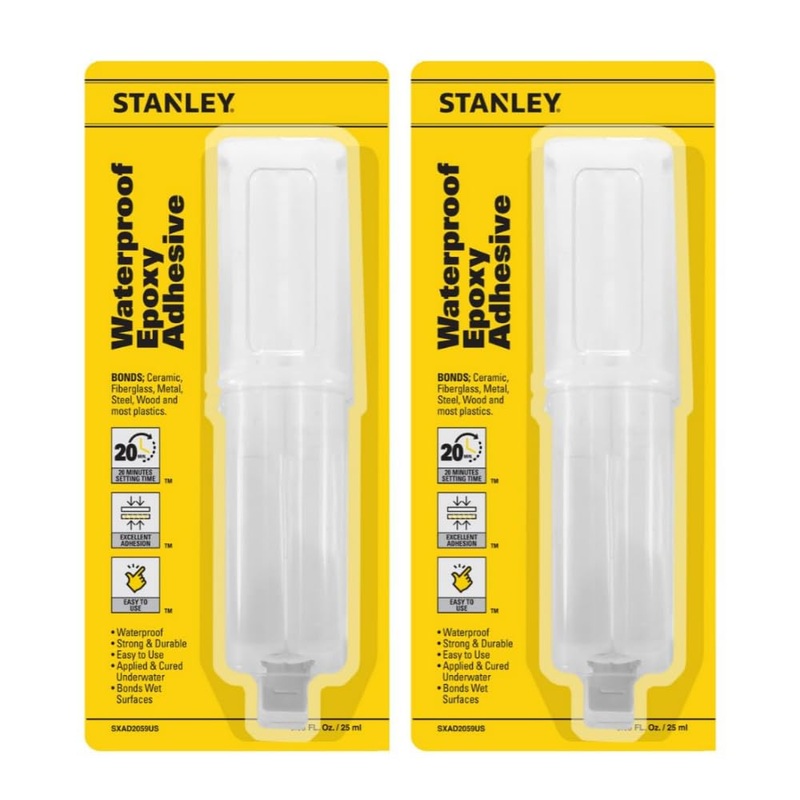 STANLEY (SXAD2059US) Marine-Grade Epoxy – Underwater, Quick Cure, Weather and Temperature Resistant – 0.85 oz (Pack of 2)