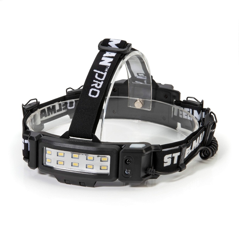 Steelman (78834) Slim Profile Rechargeable LED Motion-Activated Headlamp, 250-Lumen, 3 Brightness Settings, 20-Meter Range, Water-Resistant 250-Lumen LED Motion