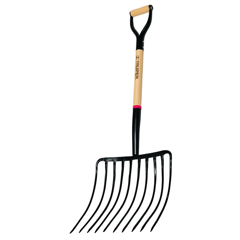 Truper (33570) Tru Pro Ensilage Fork, 10-Tine Forged, Steel D-Handle, 30-Inch, Brown/A
