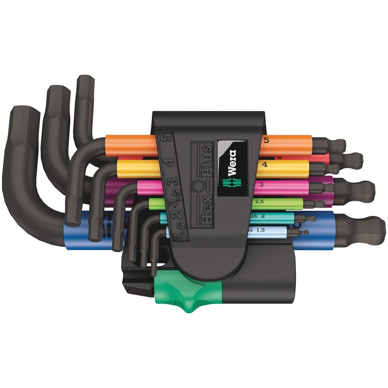 Wera Tools (5133164001) 950/9 Hex-Plus Multicolour 2 L-Key Set, Metric, BlackLaser, 9 Pieces