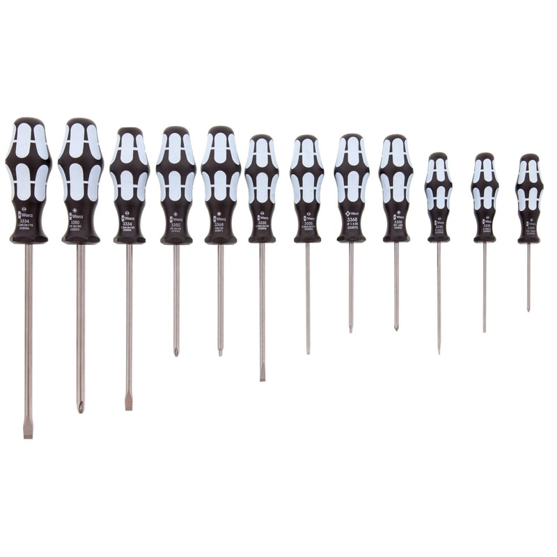 Wera Tools (5347903001) Stainless Screwdriver Set 12Pc (Sl/Ph/Sq), 3334/12
