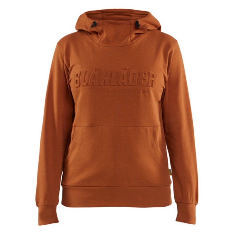 BLAKLADER Hoodie | 3560 Brown Rust Womens Hoodie with Kangaroo Pocket and 3D Logo in Cotton