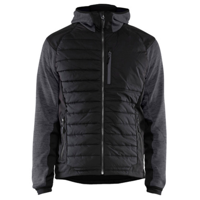 BLAKLADER Hoodie Jacket | 5930 Dark Grey Hoodie Jacket with Hybrid Insulated and Knitted in Polyester