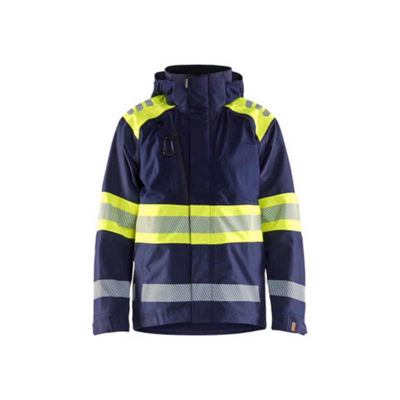 BLAKLADER Jacket | 4420 Navy Blue/High Vis Yellow Shell Jacket with Windproof and Waterproof in Polyester
