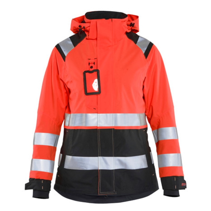 BLAKLADER Jacket | 4904 Womens High Vis Red /Black Jacket Waterproof with Reflective Tape in Polyester