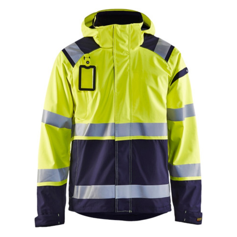 BLAKLADER Jacket | 4987 Mens High Vis Yellow /Navy Blue Jacket with Reflective Tape and Fuil Zip in Polyester