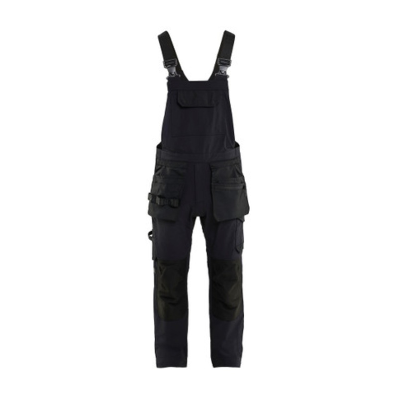 BLAKLADER Overalls | 2620 Bib-Overalls Black with Kneepad Pockets and Holster Pockets in 4-Way Stretch