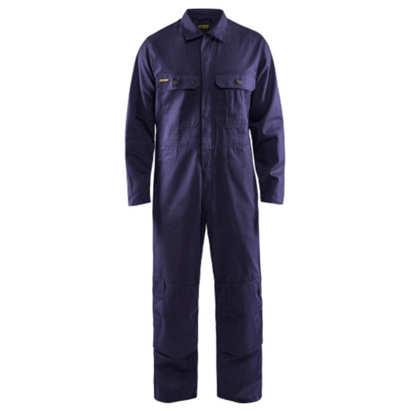 BLAKLADER Overalls | 6151 Navy Blue Overalls Long Sleeve with Kneepad Pockets in Cotton