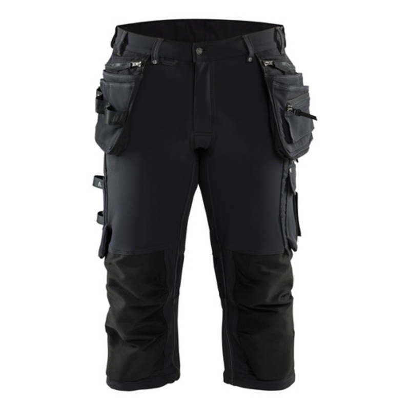 BLAKLADER Shorts | 1797 Mens Craftsman Black Shorts with Kneepad Pockets Holster Pockets 4-Way Stretch