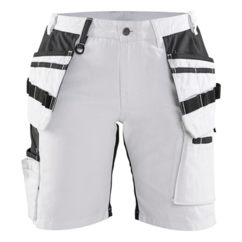 BLAKLADER Shorts | 7171 Womens Painters White Shorts with Holster Pockets Cordura with Stretch