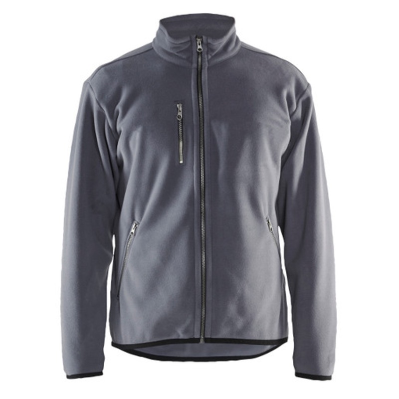 BLAKLADER Sweater Jacket | 4830 Grey Fleece Jacket with Full Zip and Super Light