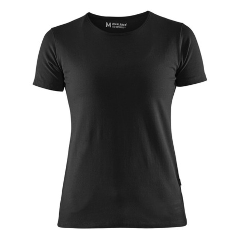BLAKLADER T-Shirt | 3304 Black Womens T-Shirt with Round Neck and Slim Fit in Cotton
