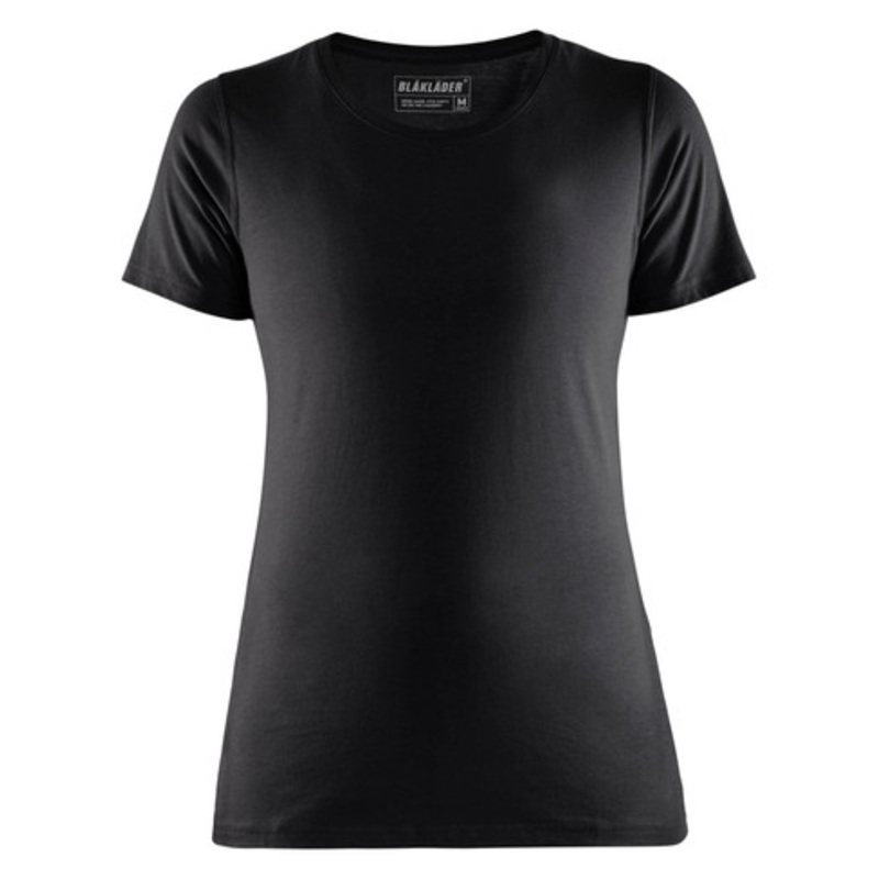 BLAKLADER T-Shirt | 3334 Black Womens T-Shirt with Round Neck and Classic Fit in Cotton