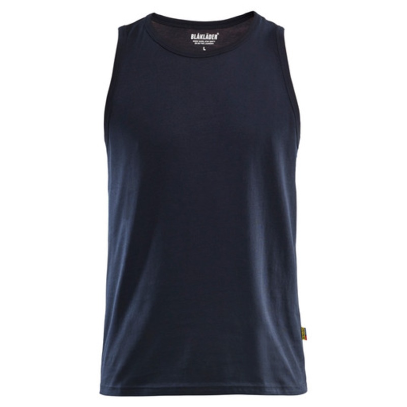 BLAKLADER T-Shirt | 3511 Dark Navy Blue Tank Top T-Shirt with Round Neck and in Cotton