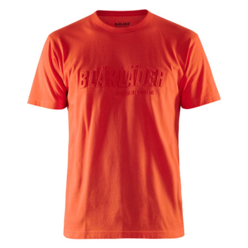 BLAKLADER T-Shirt  | 3531 Mens Orange 3D Logo T-Shirt in Cotton