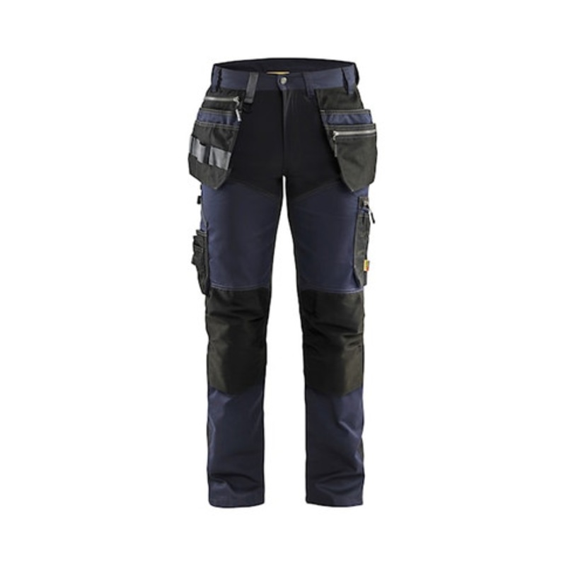 BLAKLADER Trousers | 1599  Craftsman Dark Navy Blue Trousers with Kneepad Pockets and Holster Pockets Cotton with Stretch