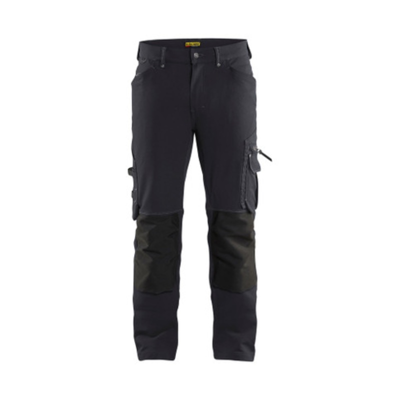 BLAKLADER Trousers | 1989 Craftsman Dark Grey Trousers with Kneepad Pockets and 4-Way Stretch