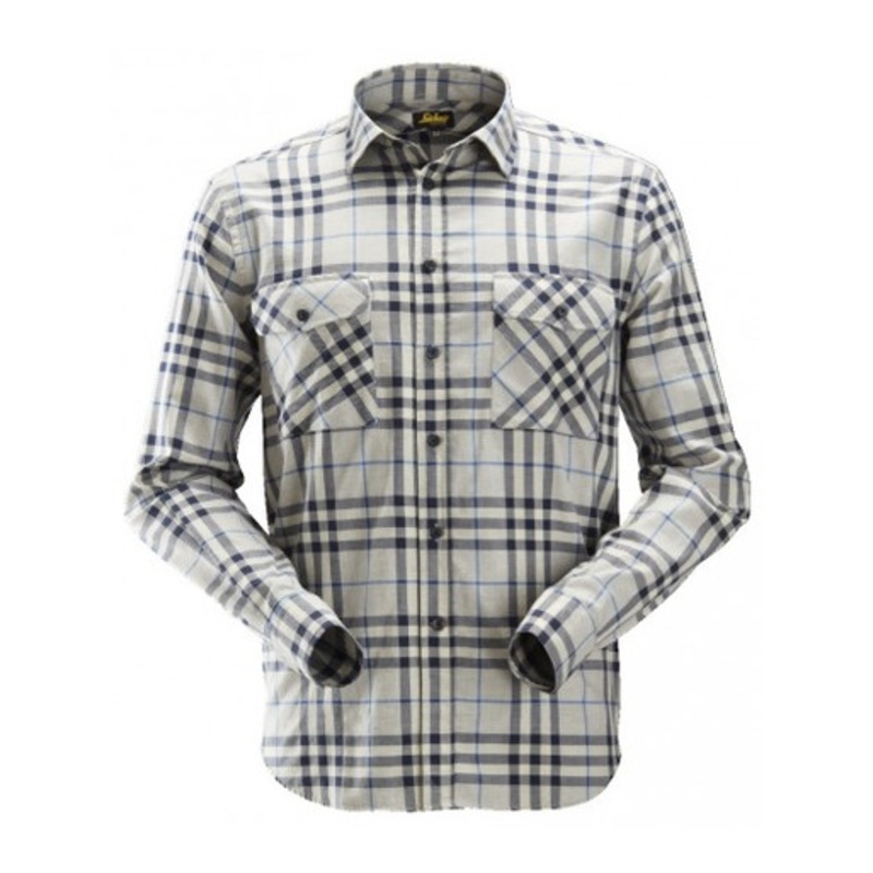 SNICKERS Shirt | 8516 Grey Melange Ruffwork Shirt with Flannel-SALE