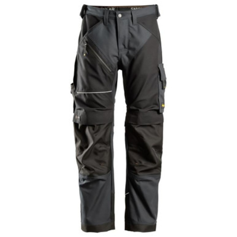 SNICKERS Trousers | 6314  Ruff Work Steel Grey Trousers with Kneepad Pockets and Canvas