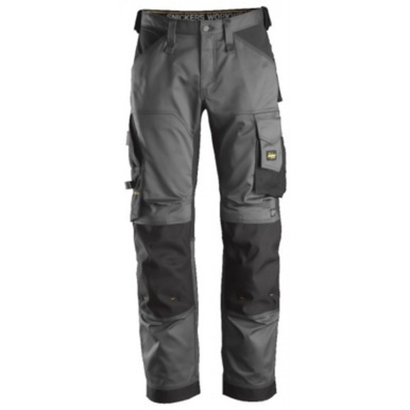 SNICKERS Trousers | 6351  Allround Work Steel Grey Trousers with Kneepad Pockets and Cotton with Stretch