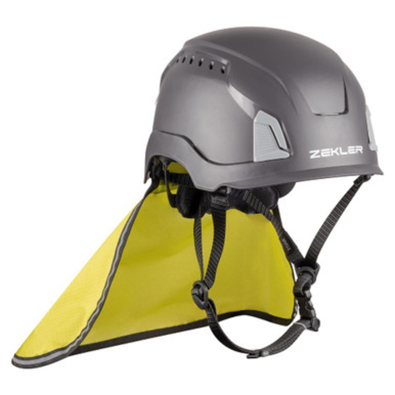 ZEKLER Helmet | ZONE High Vis Yellow Helmet Neck Protector in Helmet Version