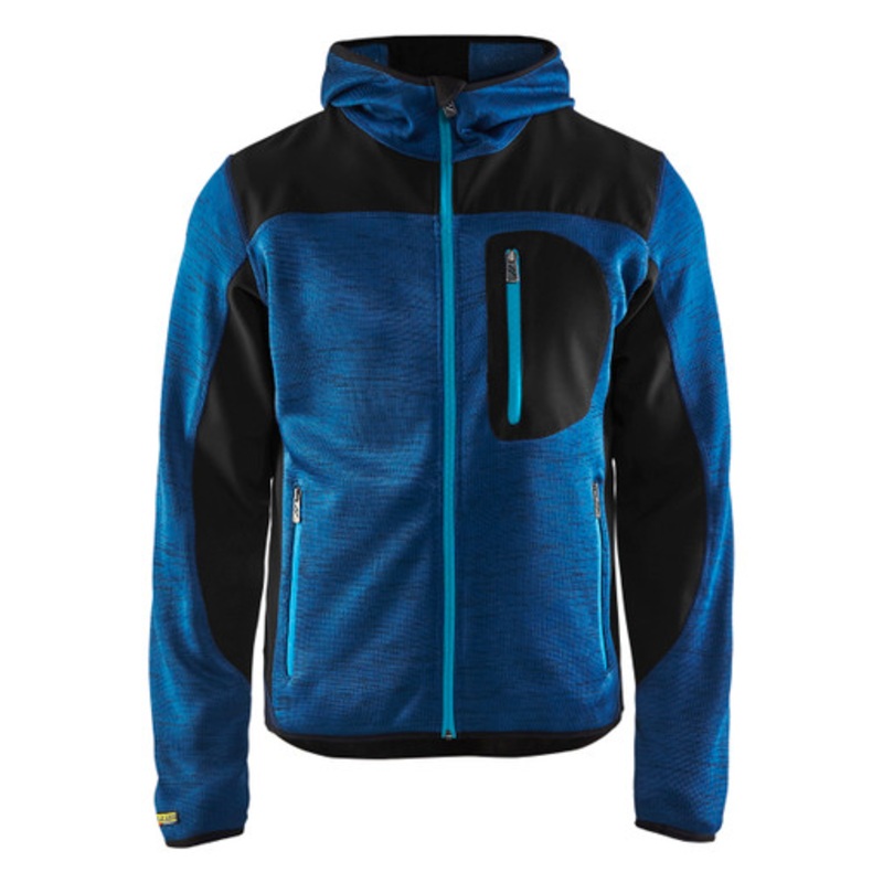 BLAKLADER Hoodie Jacket | 4930 Navy Blue Jacket Hoodie with Full Zip and Knitted in Polyester